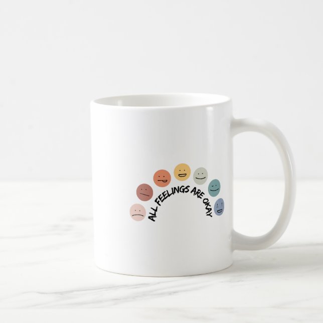 Feeling Okay Emotional Faces Mental Health Awarene Coffee Mug (Right)