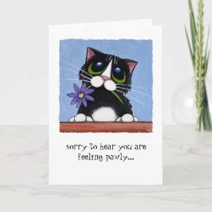Feeling Pawly Cat with Flower Card