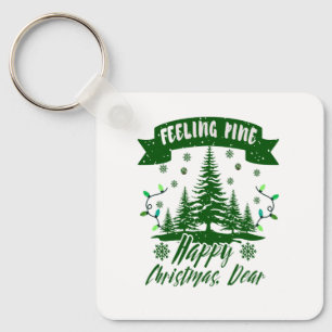 Feeling pine funny christmas dear gift key ring