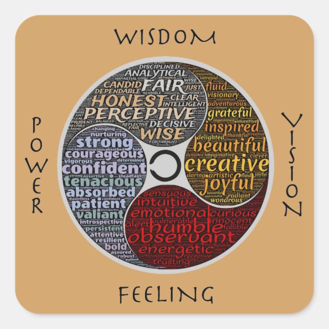 Feeling Power Vision Affirmations of Wisdom Square Sticker (Front)