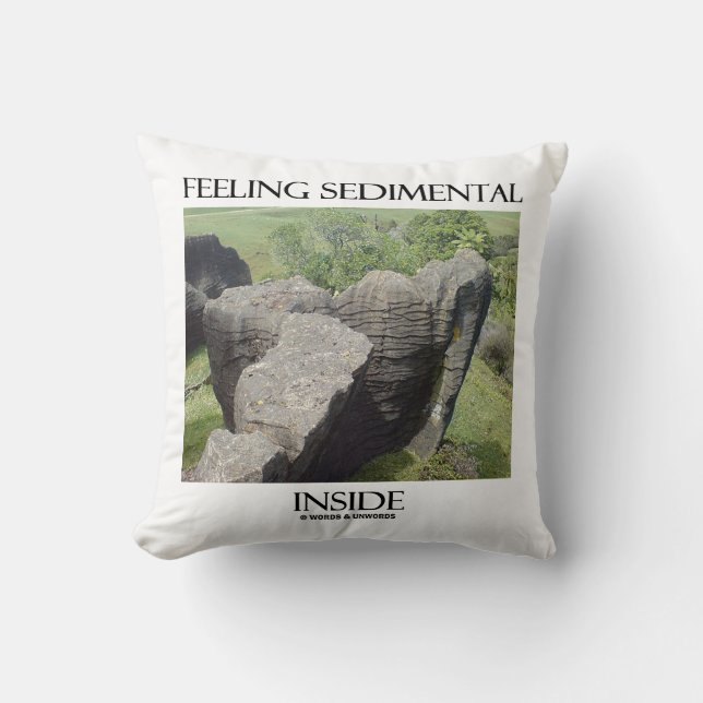 Feeling Sedimental Inside Limestone Geology Humour Cushion (Front)