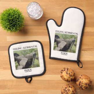Feeling Sedimental Inside Limestone Geology Humour Oven Mitt & Pot Holder Set