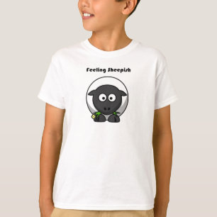 Feeling Sheepish Cute Sheep Cartoon with Funny Pun T-Shirt