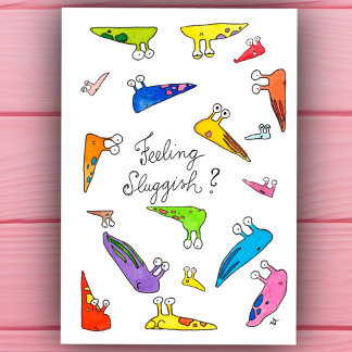 Feeling sluggish? Get well soon. postcard