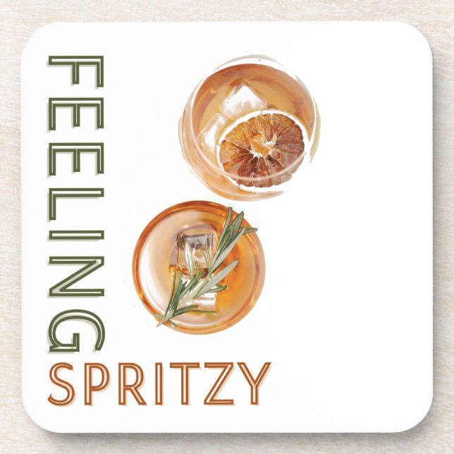 Feeling Spritzy Orange Cocktail Coaster (Front)