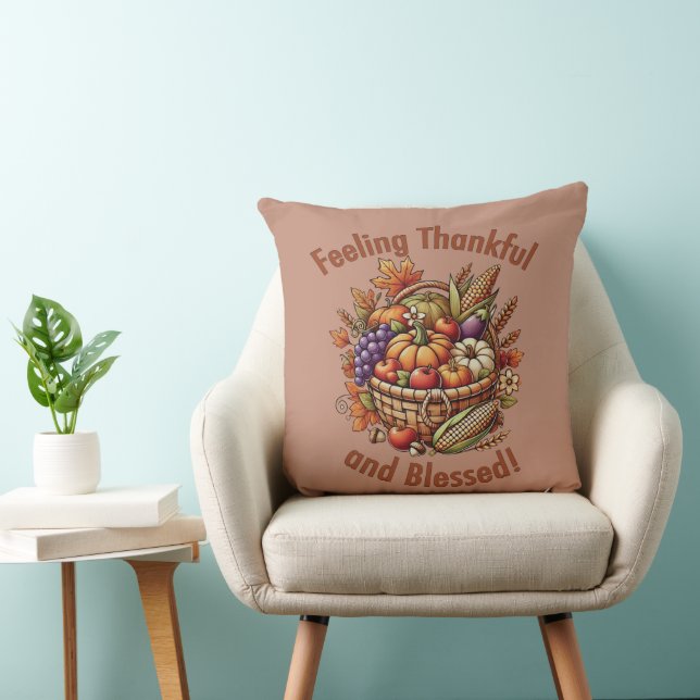Feeling Thankful and Blessed Cornucopia Cushion (Chair)