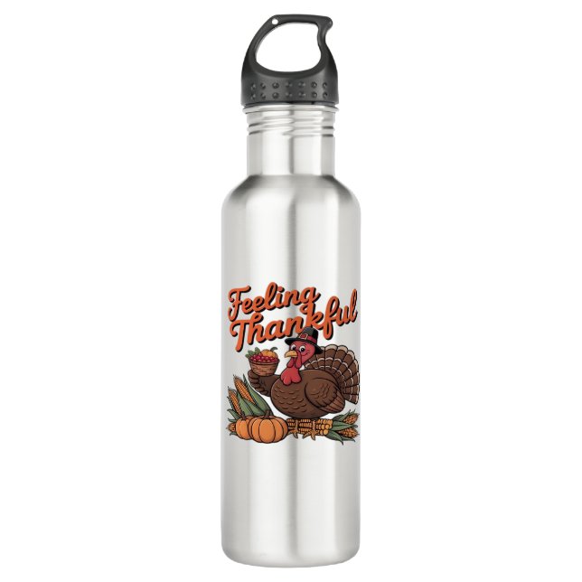 Feeling thankful Classic T-Shirt 710 Ml Water Bottle (Front)