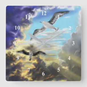 Feeling The Freedom - Watercolor Square Wall Clock