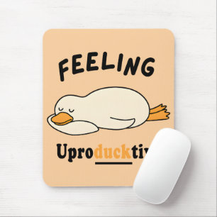 Feeling Unproductive Funny Sleeping Duck Meme Mouse Mat