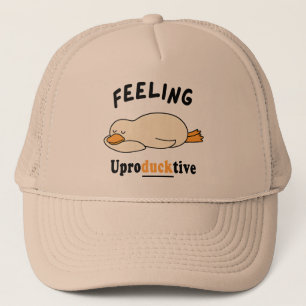 Feeling Unproductive Funny Sleeping Duck Meme Trucker Hat