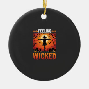 Feeling Wicked Halloween Scarecrow Design_1 Ceramic Tree Decoration