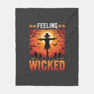 Feeling Wicked Halloween Scarecrow Design_1 Fleece Blanket