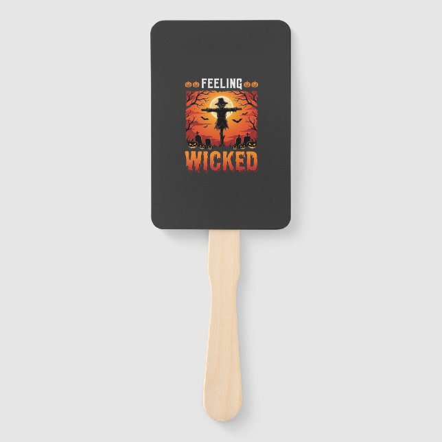 Feeling Wicked Halloween Scarecrow Design_1 Hand Fan (Front)