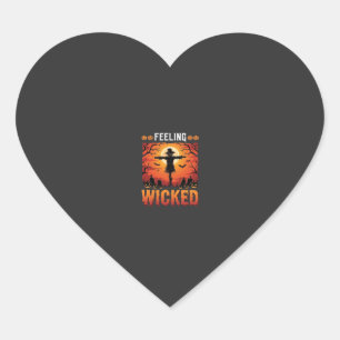 Feeling Wicked Halloween Scarecrow Design_1 Heart Sticker
