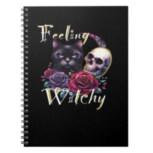 Feeling Witchy Black Cat Classic T-Shirt Notebook
