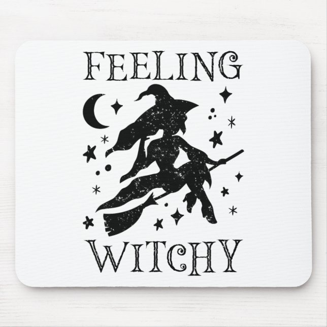 Feeling Witchy Funny Halloween Witch Vibes Kinda N Mouse Mat (Front)