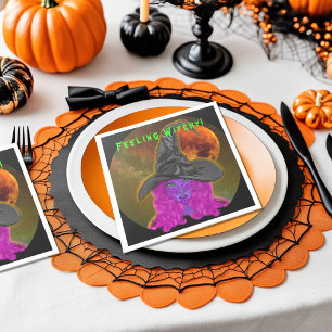 Feeling Witchy Halloween Witch Table Decor Napkin