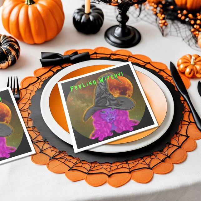 Feeling Witchy Halloween Witch Table Decor Napkin (Creator Uploaded)
