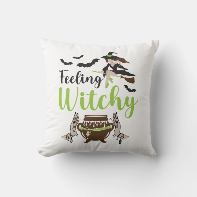 Feeling witchy Magic Halloween Cushion (Front)