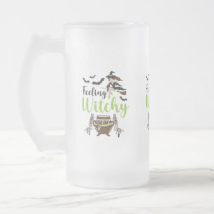 Feeling witchy Magic Halloween Frosted Glass Beer Mug