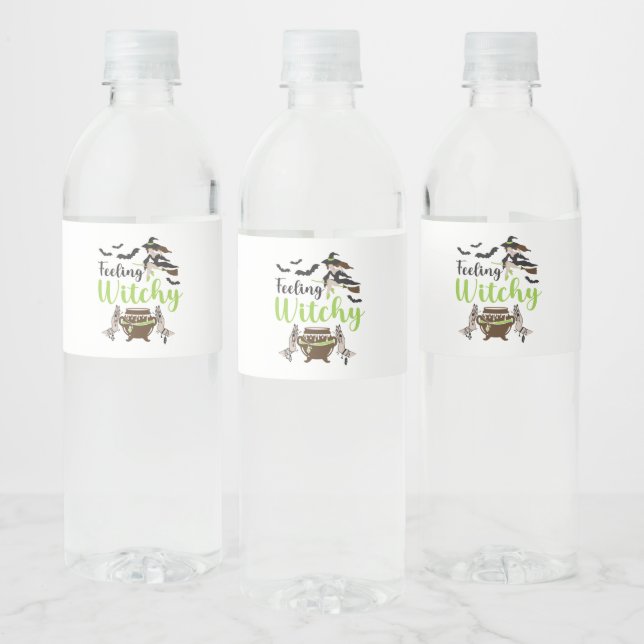 Feeling witchy Magic Halloween Water Bottle Label (Bottles)