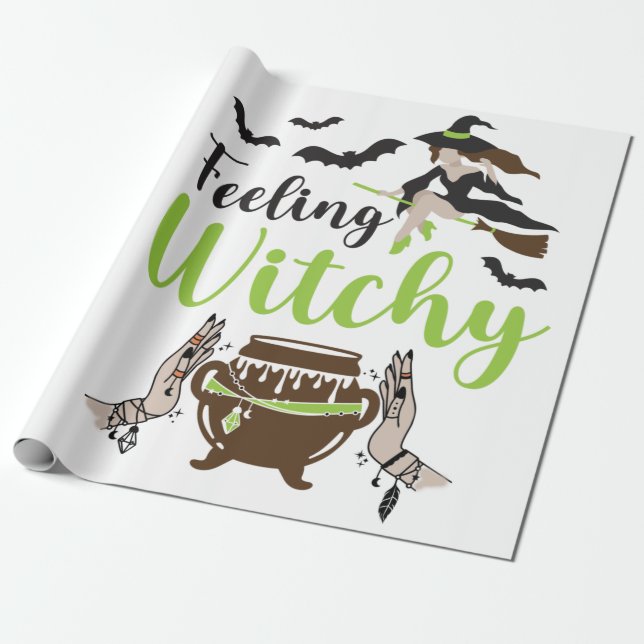 Feeling witchy Magic Halloween Wrapping Paper (Unrolled)
