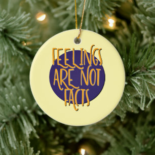 Feelings Are Not Facts 12 Step AA Recovery Slogan Ceramic Tree Decoration