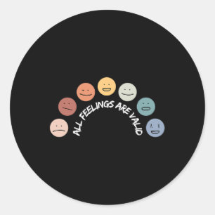 Feelings Are Valid Mental Health Awareness Month E Classic Round Sticker