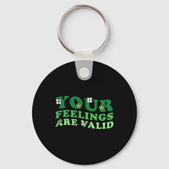 Feelings Are Valid Mental Health Awareness Warrior Key Ring (Front)