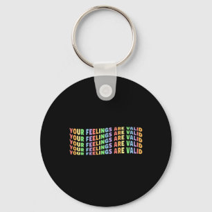 Feelings Are Valid Mental Health Pastel Pride Y2k  Key Ring