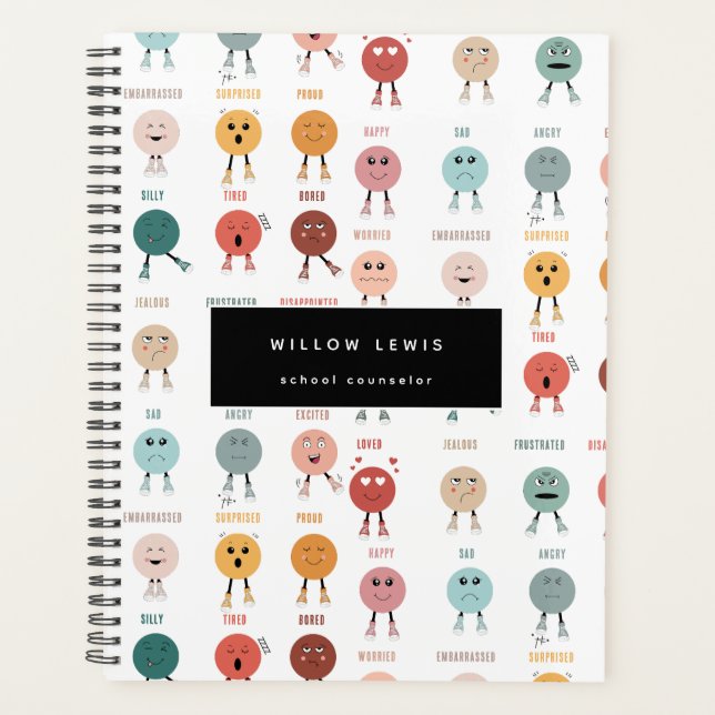 Feelings Emotions Faces Chart School Counsellor Planner (Front)