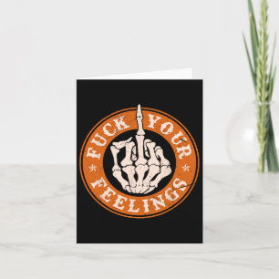 Feelings Halloween Skeleton Hand Middle Finger Card