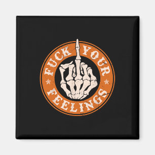Feelings Halloween Skeleton Hand Middle Finger Magnet