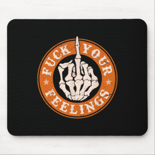 Feelings Halloween Skeleton Hand Middle Finger Mouse Mat