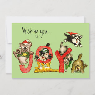 Feelings of Joy Kitten Cats Holiday Xmas Card