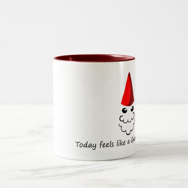 Feels like a Gnome Hat Day Two-Tone Coffee Mug (Center)