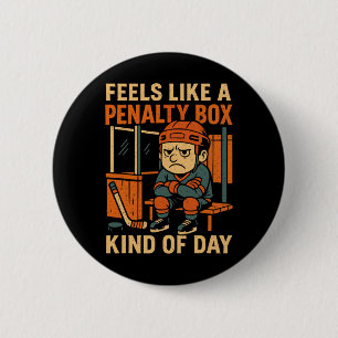 Feels Like A Penalty Box Kind Of Day Funny Hockey 6 Cm Round Badge