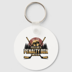 Feels Like A Penalty Box Kind Of Day Funny Hockey Key Ring