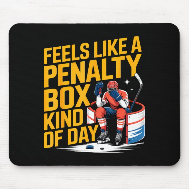 Feels Like A Penalty Box Kind Of Day Funny Hockey  Mouse Mat (Front)