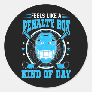 Feels Like A Penalty Box Kind Of Day Hockey Mask S Classic Round Sticker