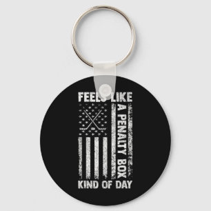 Feels Like A Penalty Box Kind Of Day Hockey Vintag Key Ring