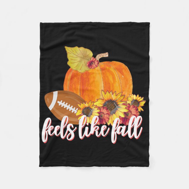 Feels Like Fall farm Fresh Pumpkin Footll  Fleece Blanket (Front)