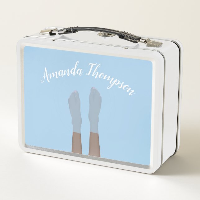 Feet (dark skin) in the Lake Lunch Box (Back)