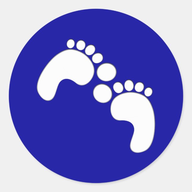feet feet feet footprints classic round sticker (Front)