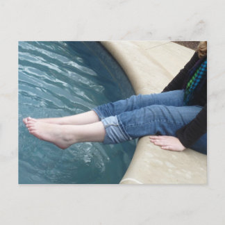 Feet in Fountain Postcard