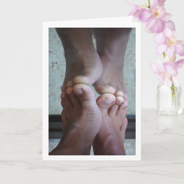 Feet Reflection in Mirror Portrait Card (Orchid)
