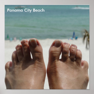 Feet with beach poster