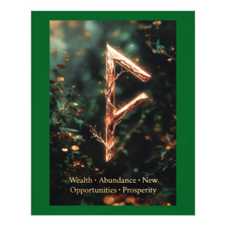 Fehu Rune Prosperity Sigil Photo Print