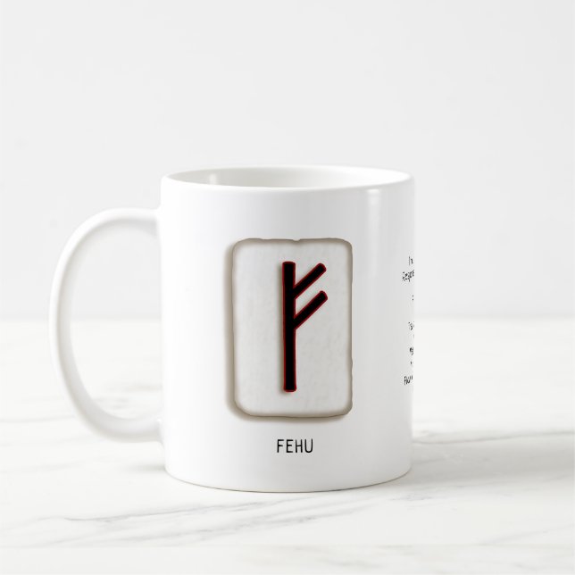Fehu RuneStone Mug (Left)
