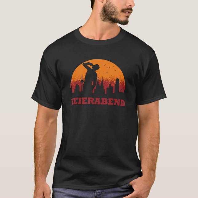 Feierabend Bierchen Cologne Skyline Sunset Men T-Shirt (Front)